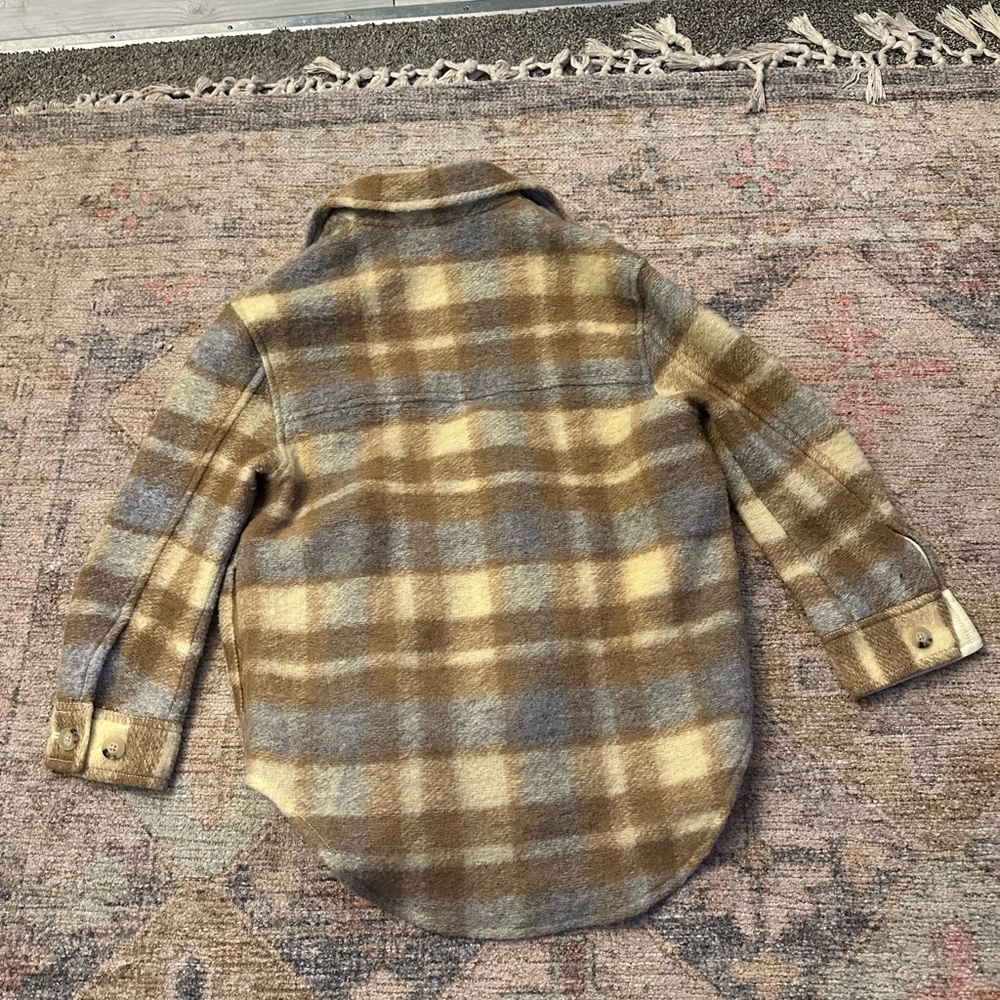 Aritzia Wilfred Free Wool Blend Jacket in Cream and Brown